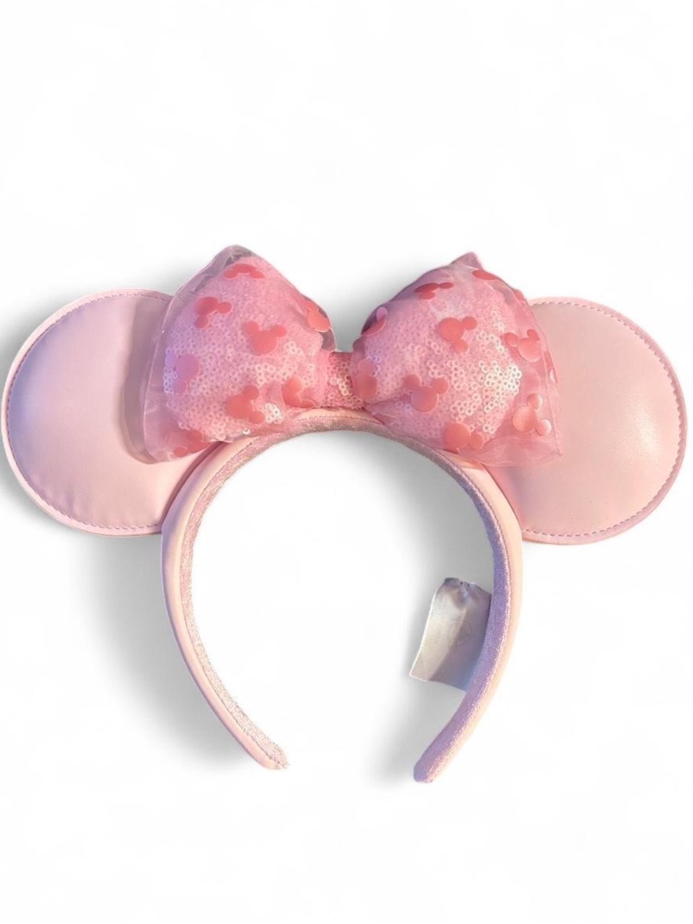 Pink Mickey Ears Headband with Sequin Bow